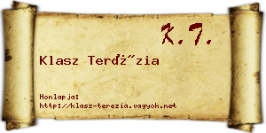 Klasz Terézia névjegykártya